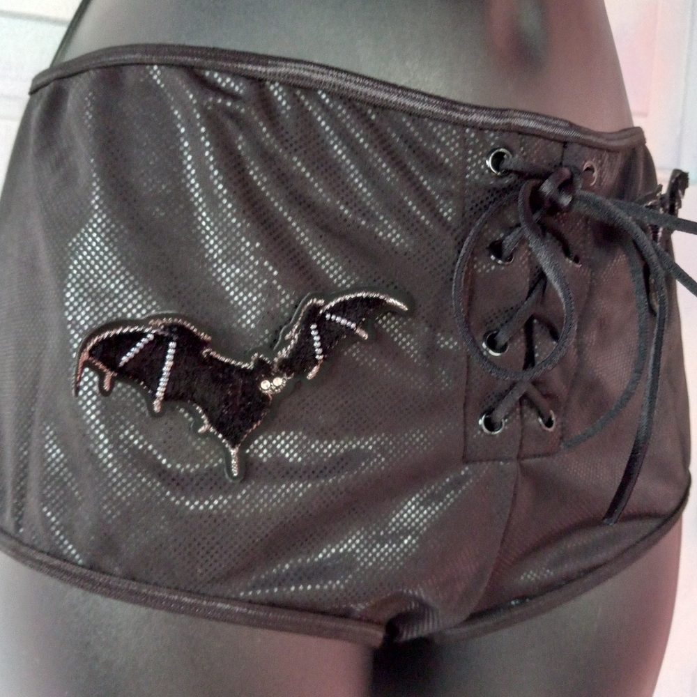 Dolls kill vampire bat soarkly hot pants! Festival rave costume wear! Like new! - Picture 4 of 5